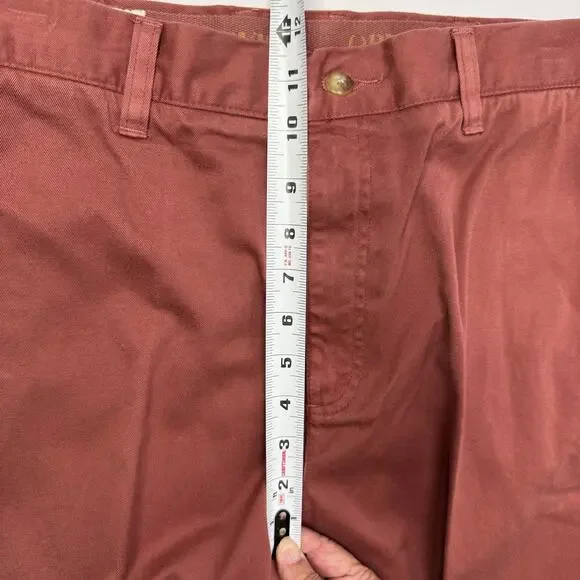 Orvis Pants Mens 34 Rust Surf Washed Cotton Chino Unfinished Hem Straight Leg - Picture 7 of 10